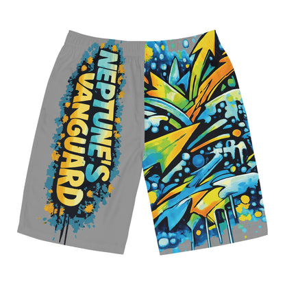 Gray Ocean Graffiti Board Shorts