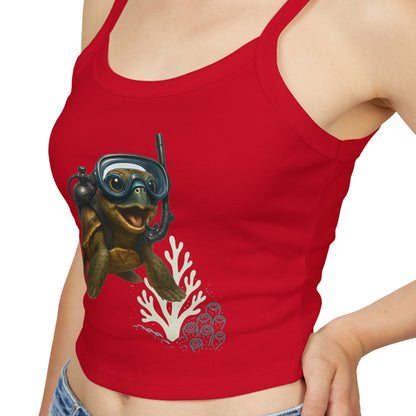 Scuba Turtle Spaghetti Strap Tank