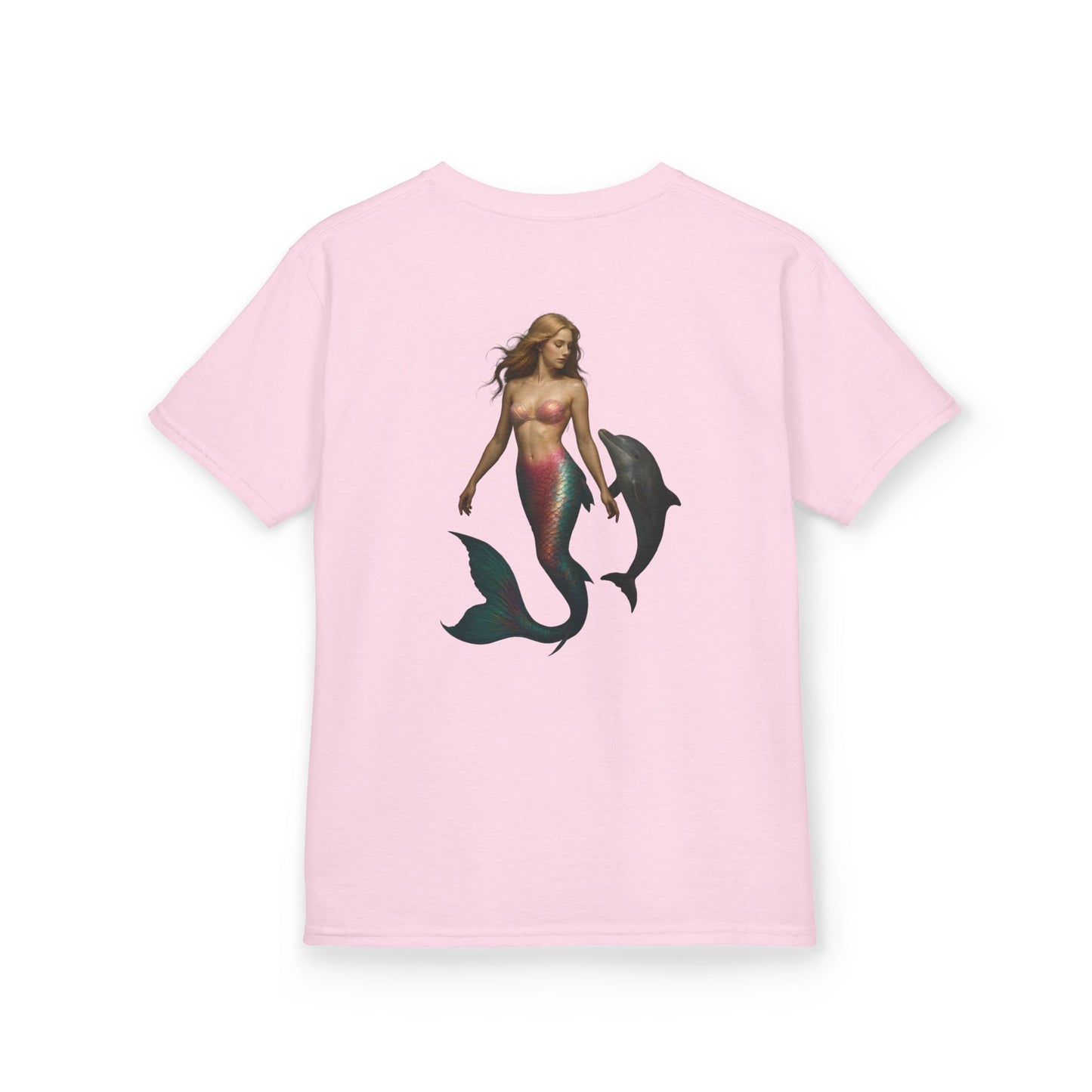 Youth Mermaid Tee with Dolphin Graphic