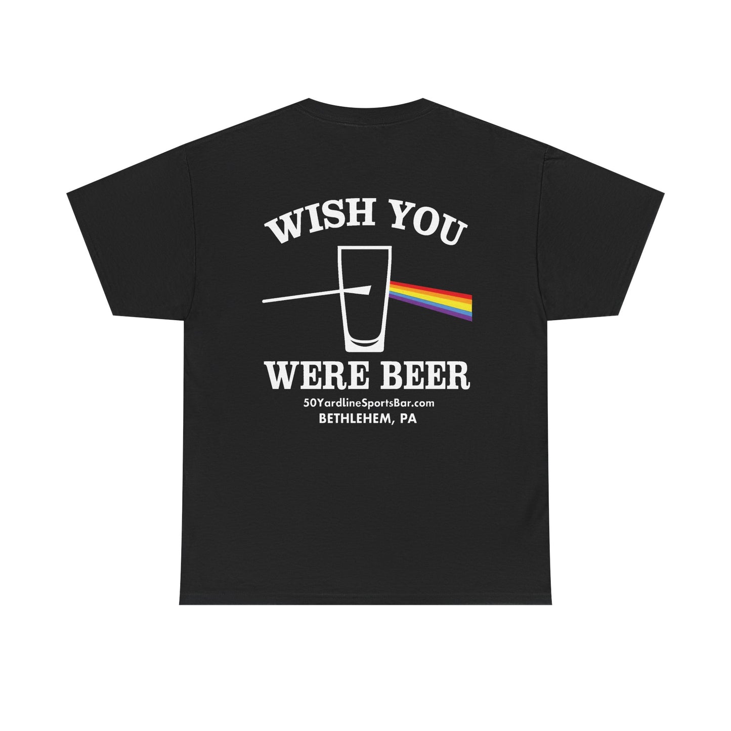 Wish You Were Beer 50 Yard Line Sports Bar T Shirt