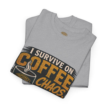 Funny Nitrox Diver T-Shirt | I Survive on Coffee, Chaos, Cuss Words & NX32