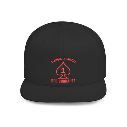 Flat Bill Snapback - 1st Infantry "Red Currakee" Spade Logo Cap