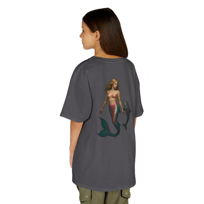 Youth Mermaid Tee with Dolphin Graphic