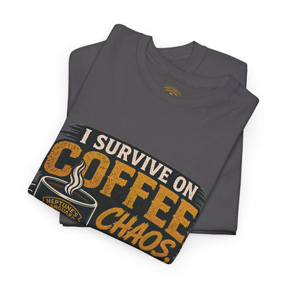 Funny Nitrox Diver T-Shirt | I Survive on Coffee, Chaos, Cuss Words & NX32