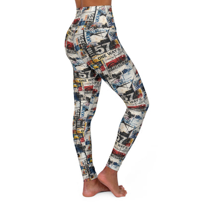 High Waist Urban Collage Leggings