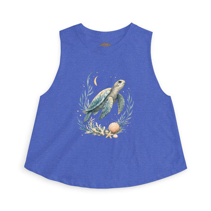 Sea Turtle Floral Crop Top