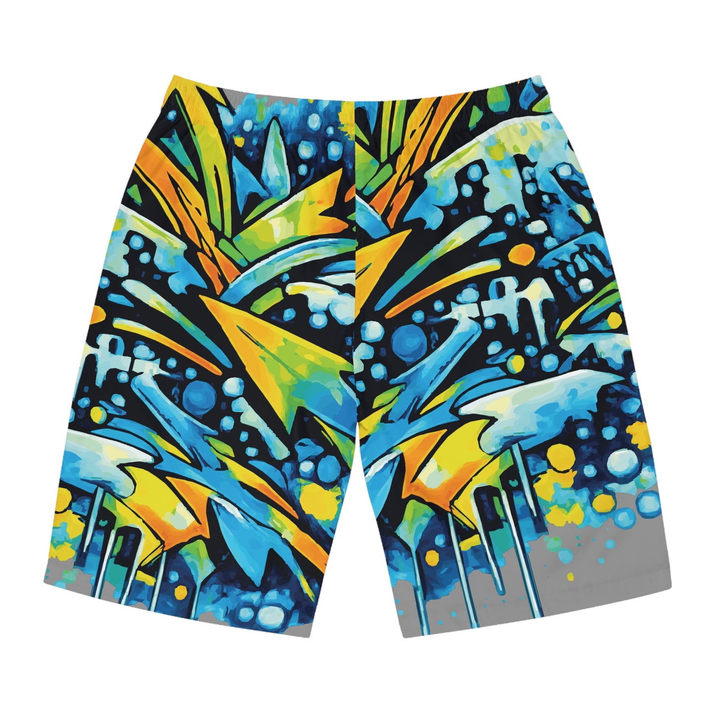 Gray Ocean Graffiti Board Shorts