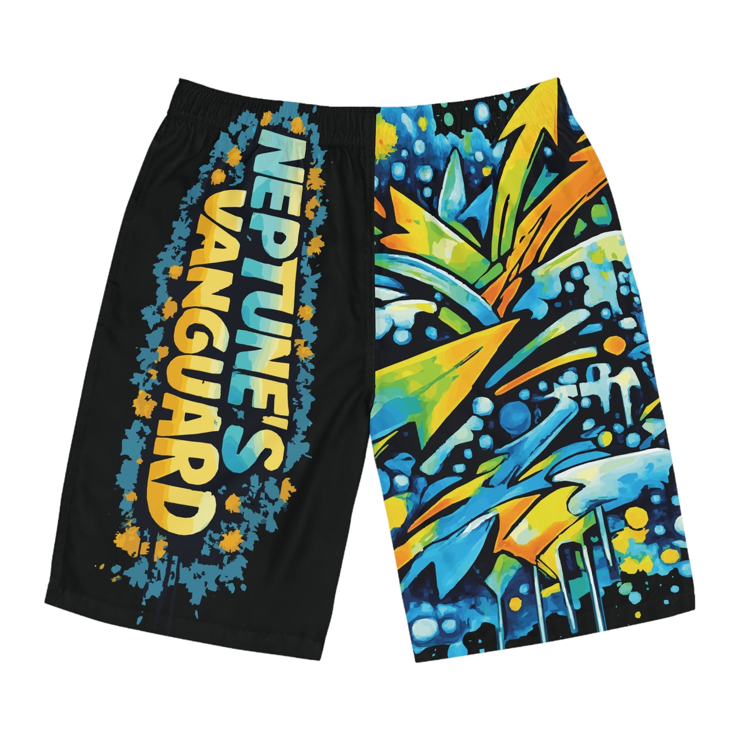 Black Ocean Graffiti Board Shorts