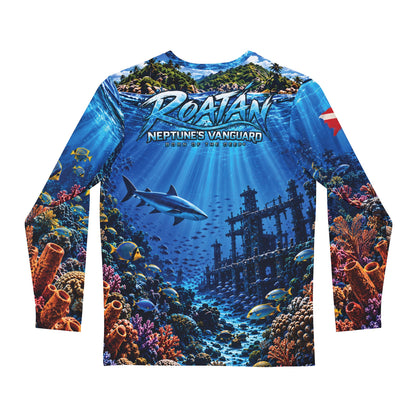 Roatan Underwater Turtle Long Sleeve Shirt – Neon Reef Scuba Dive Graphic