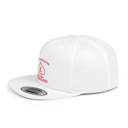 Flat Bill Snapback - 1st Infantry "Red Currakee" Spade Logo Cap