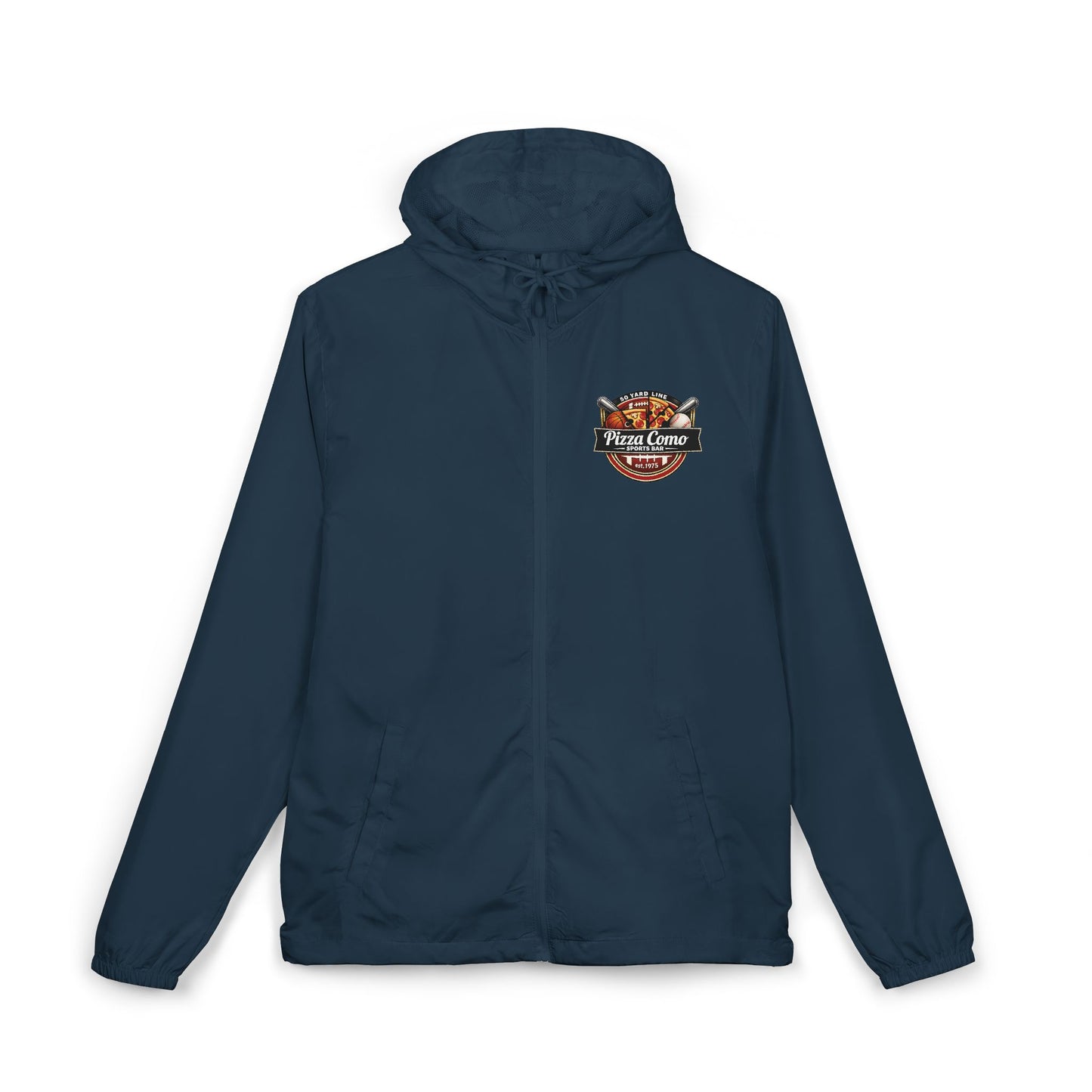Pizza Como Sports Bar Lightweight Water Resistant Windbreaker