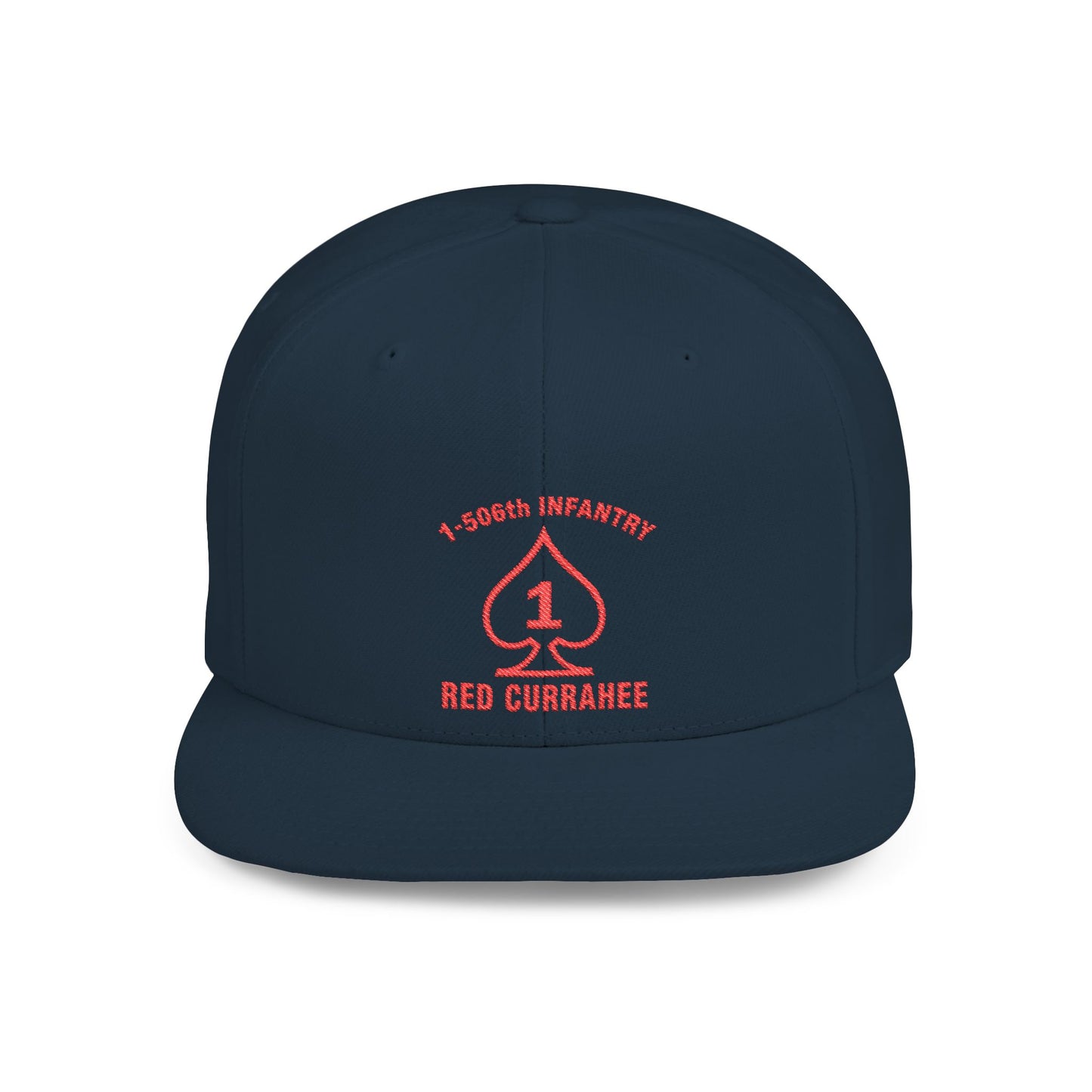 Flat Bill Snapback - 1st Infantry "Red Currakee" Spade Logo Cap