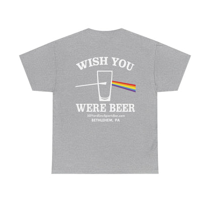Wish You Were Beer 50 Yard Line Sports Bar T Shirt