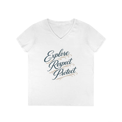 Explore Respect Protect V-Neck Tee