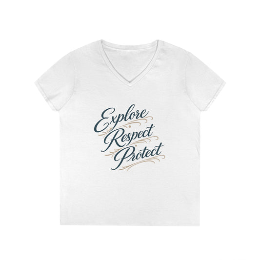Explore Respect Protect V-Neck Tee