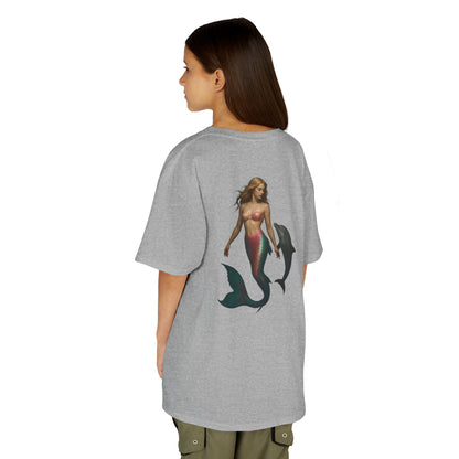 Youth Mermaid Tee with Dolphin Graphic