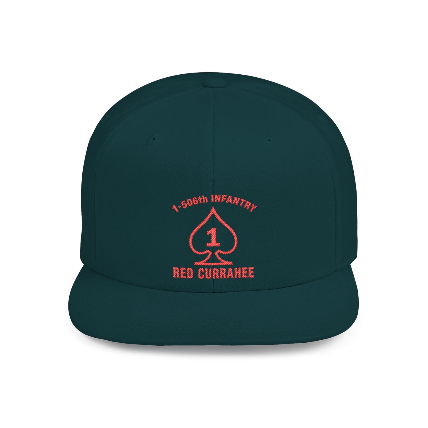 Flat Bill Snapback - 1st Infantry "Red Currakee" Spade Logo Cap
