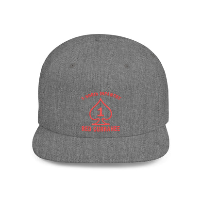 Flat Bill Snapback - 1st Infantry "Red Currakee" Spade Logo Cap