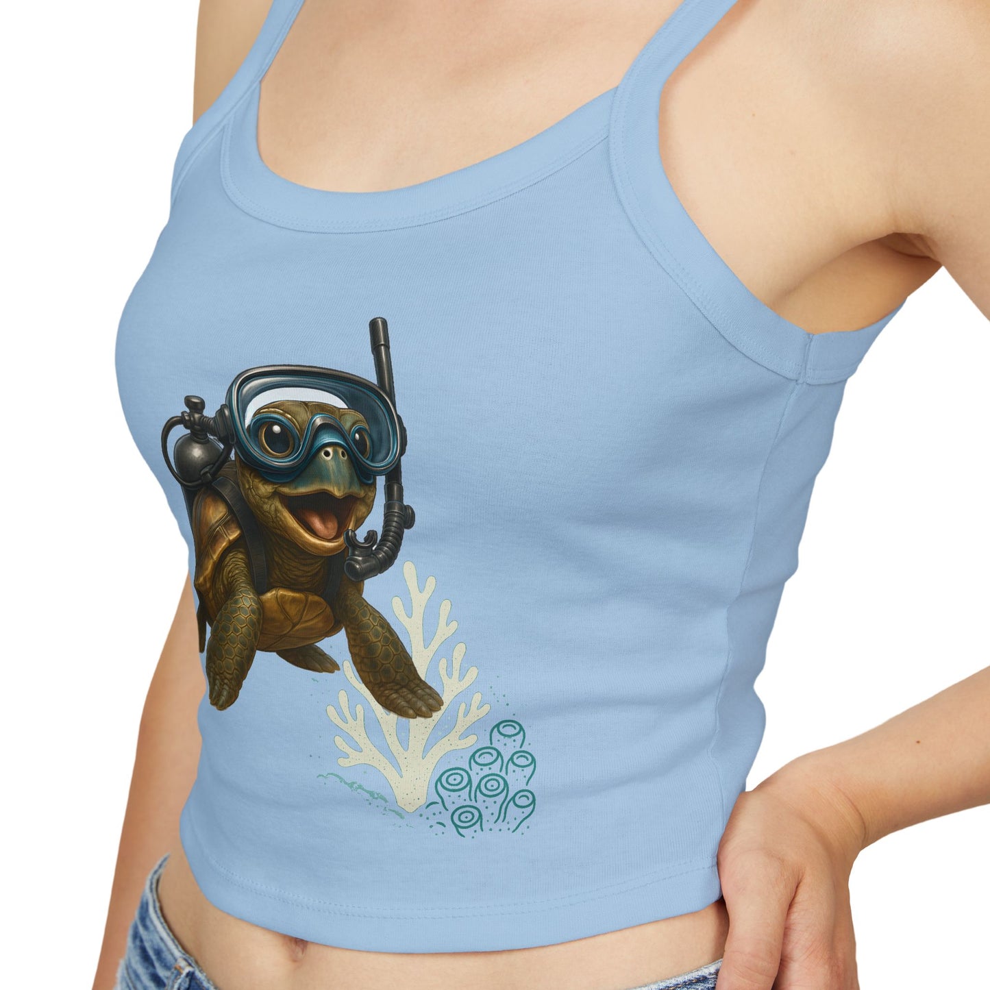 Scuba Turtle Spaghetti Strap Tank