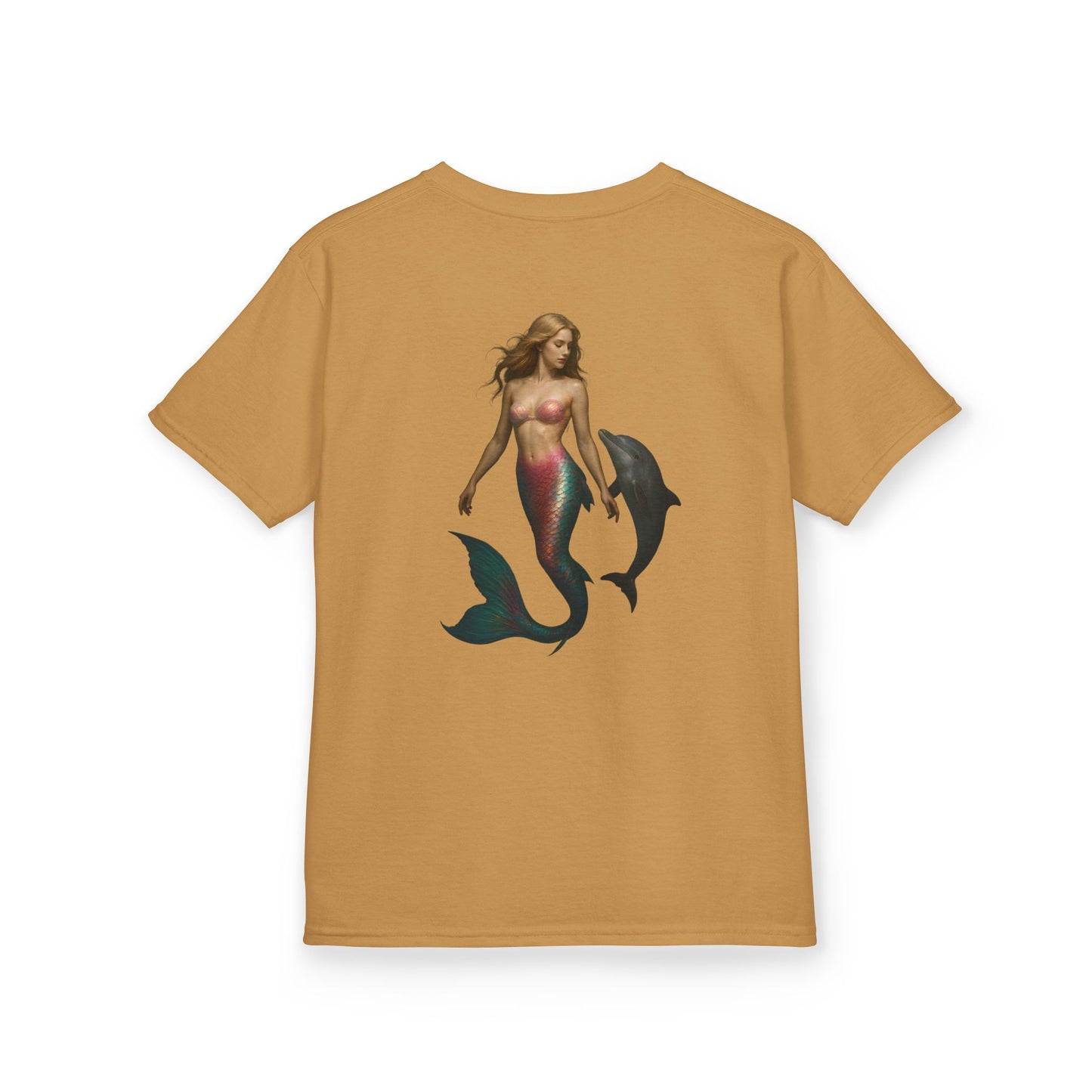 Youth Mermaid Tee with Dolphin Graphic