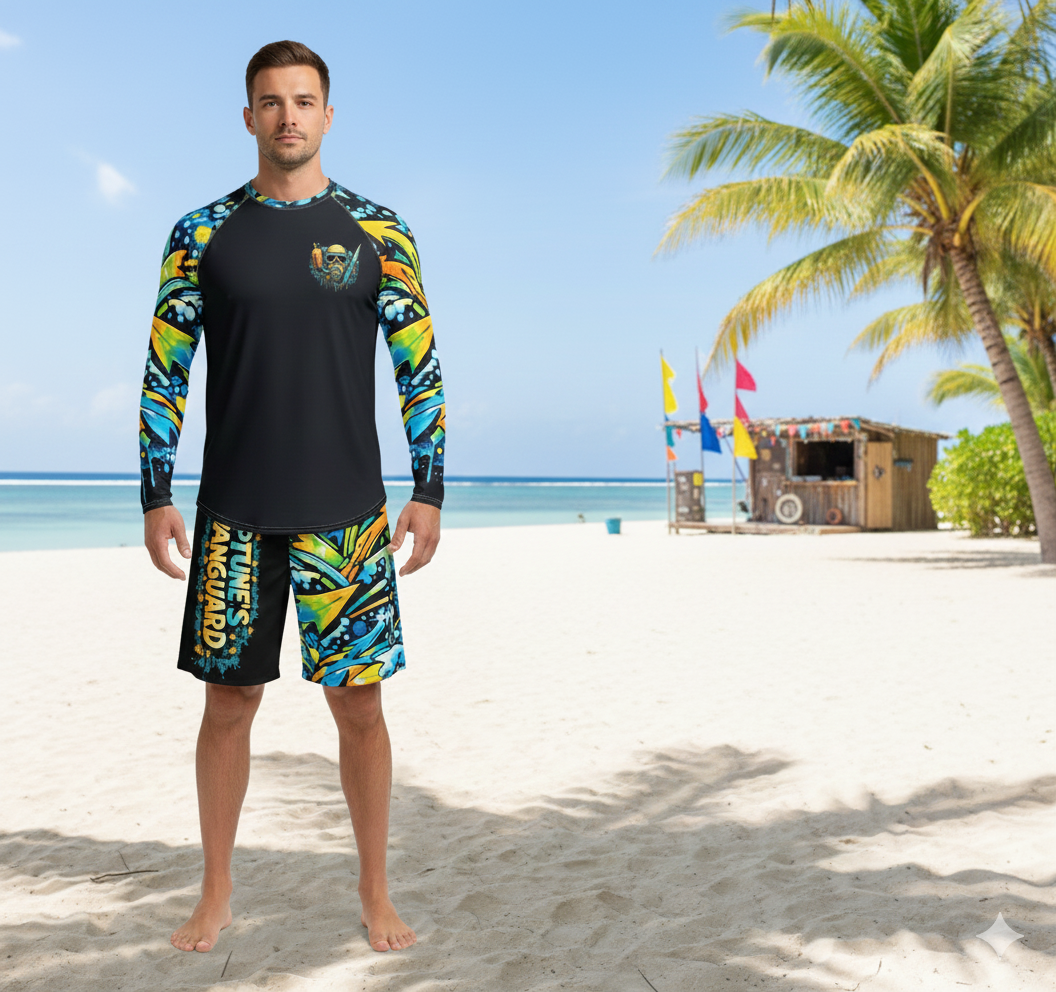 Black Ocean Graffiti Board Shorts