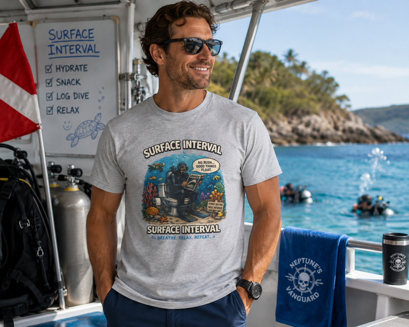Funny Scuba Diver T Shirt | No Rush Good Things Float